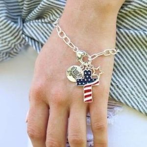 Patriotic Cross Bracelet